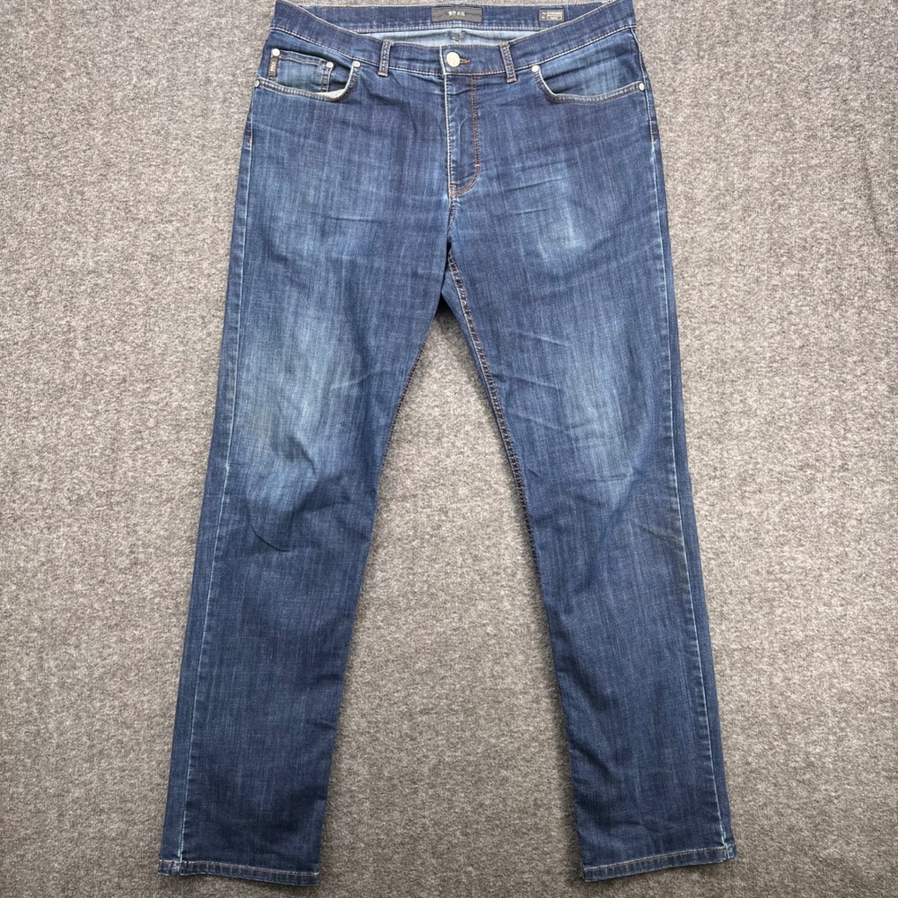 Brax Feel Good Cooper Denim Regular Straight Jeans Dark Wash Mens 38 Masterpiece